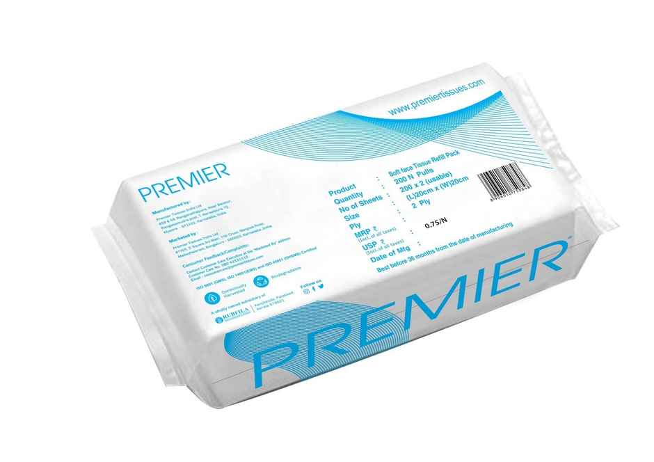 Premier Face Tissue Refill Pack 200 pulls | 2 ply