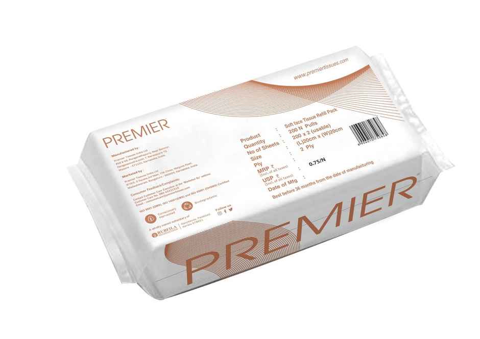 Premier Face Tissue Refill Pack 200 pulls | 2 ply