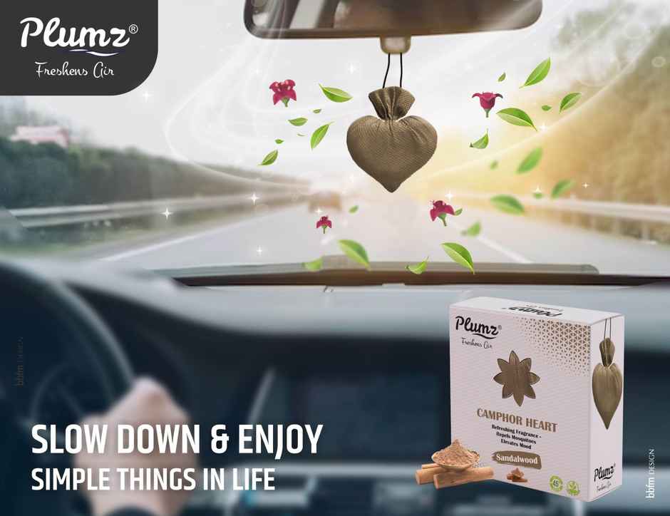 Plumz ZepPure Sandal Camphor Heart Room Freshener Combo