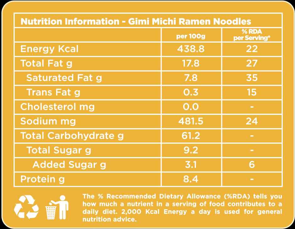Gimi Michi Curry Chicken Ramen Instant Noodles