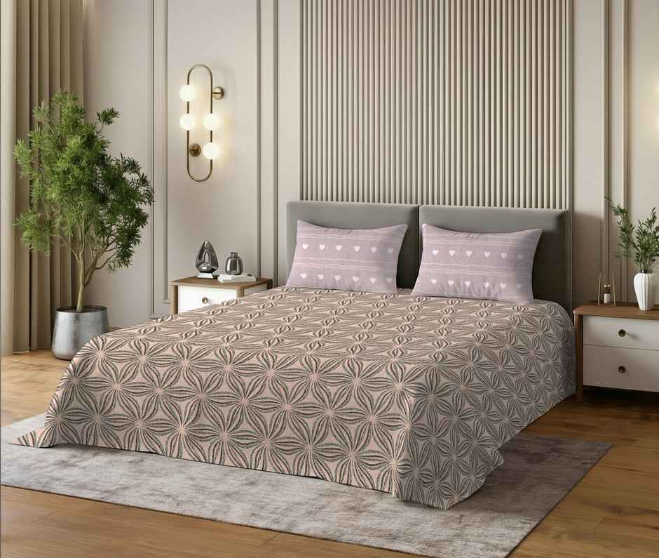 Dream Living 135 GSM King Bedsheet Set |275 x 275 cm| With 2 Pillow Covers