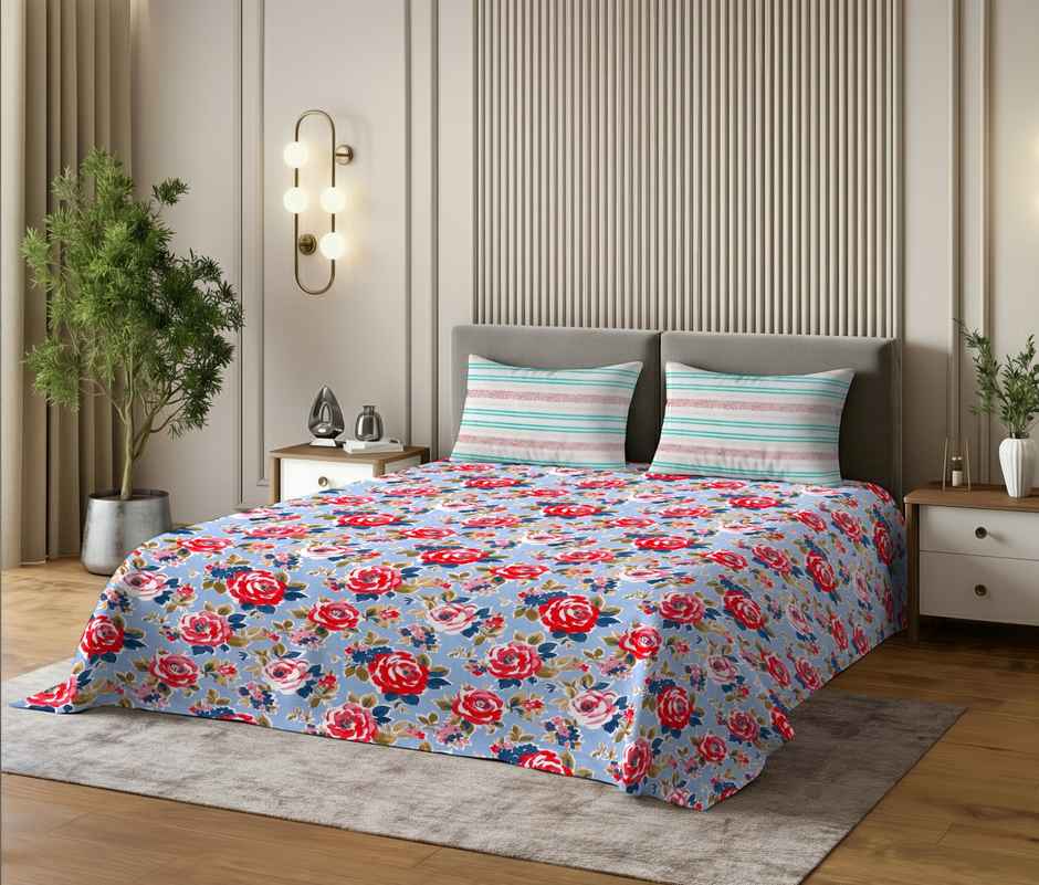 Dream Living 135 GSM King Bedsheet Set |275 x 275 cm| With 2 Pillow Covers