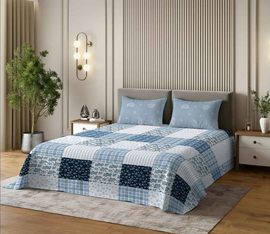 Dream Living 135 GSM King Bedsheet Set |275 x 275 cm| With 2 Pillow Covers