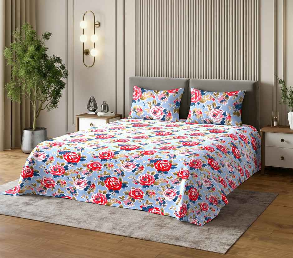 Dream Living 135 GSM King Bedsheet Set |275 x 275 cm| With 2 Pillow Covers