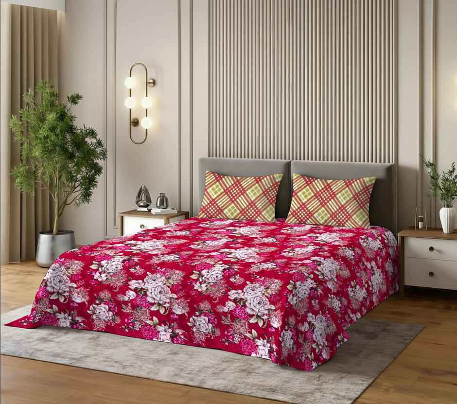 Dream Living 135 GSM King Bedsheet Set |275 x 275 cm| With 2 Pillow Covers