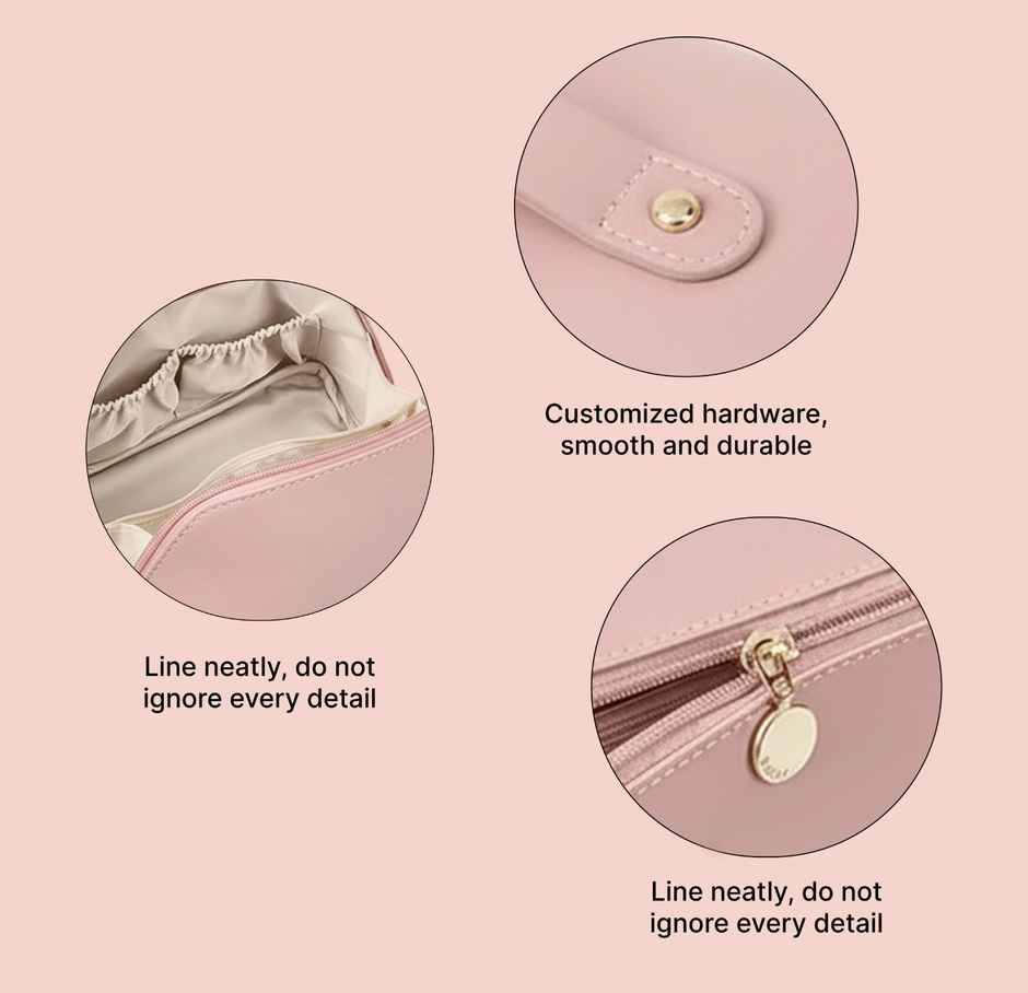 Lazer Travel Cosmetic Makeup Pouches for Women Travel Organizer Bag | Pink