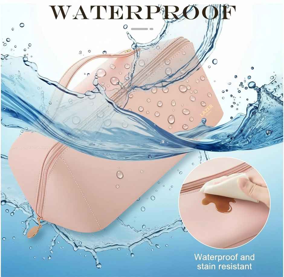 Lazer Travel Cosmetic Makeup Pouches for Women Travel Organizer Bag | Pink