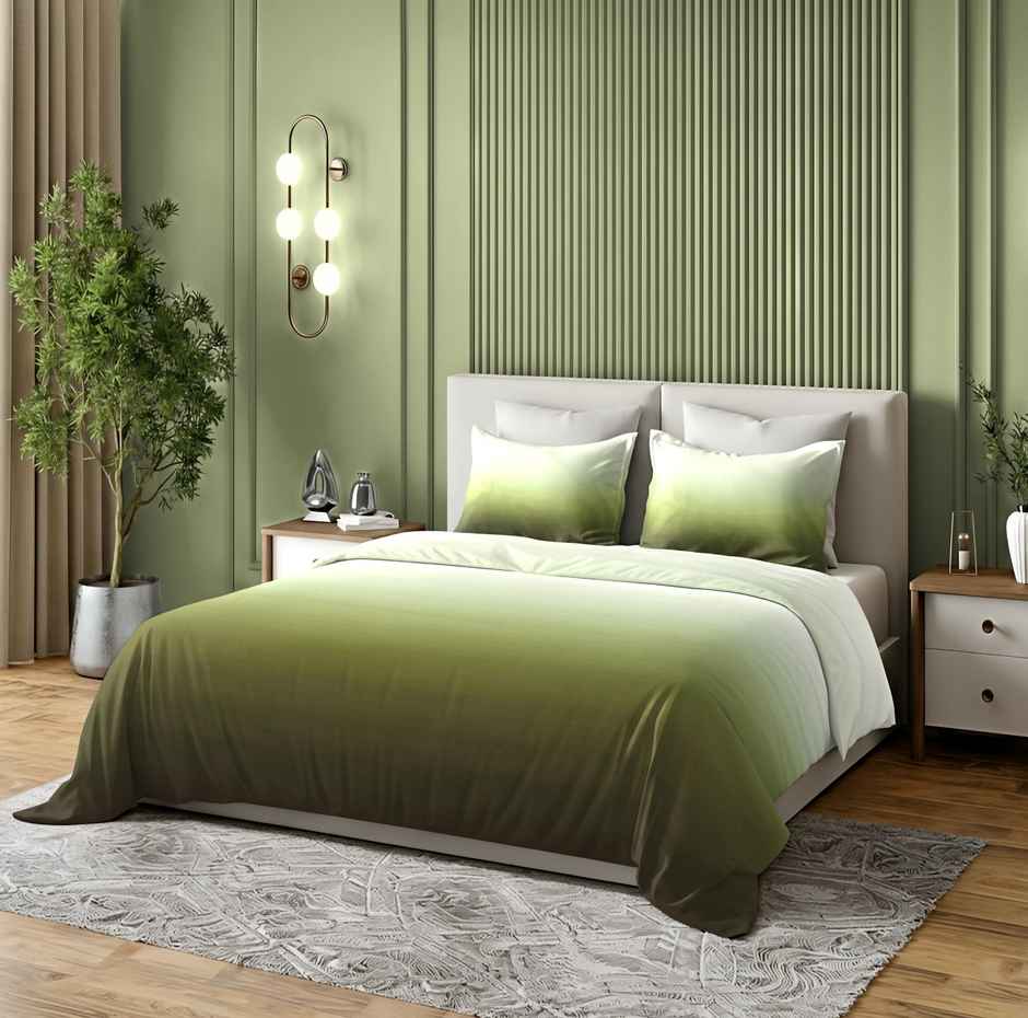 Dream Living Ombrey Double Bedsheet Set | Olive - 220 x 250 cm