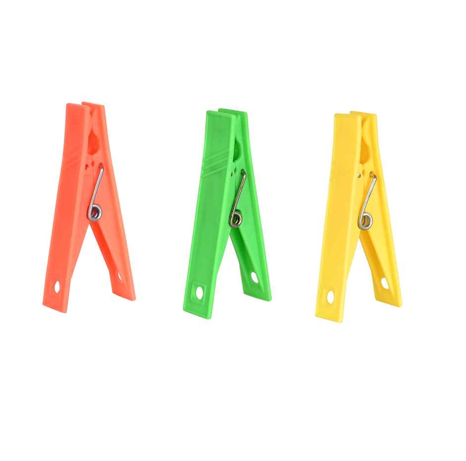 Sinco Megha Cloth Clips / Cloth Pegs - Pack of 1 (12 Pieces) - Yellow