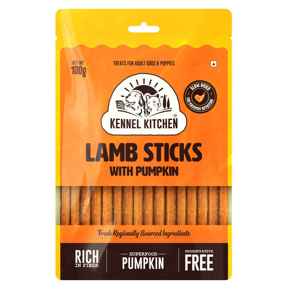 Kennel Kitchen Soft Baked Lamb with Pumpkin Sticks Treats for Dogs