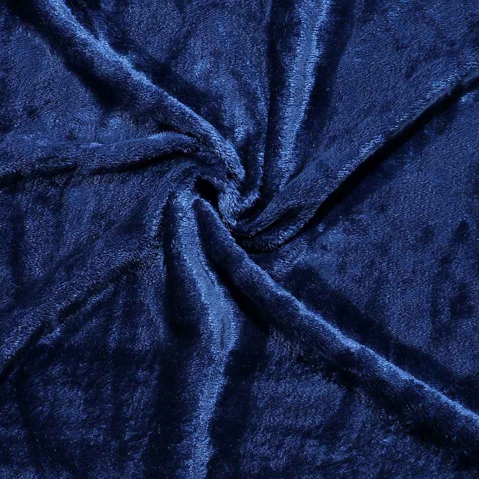 Dream Living Flannel 180 GSM Flannel Double Bed Blanket | Blue - 190 x 220