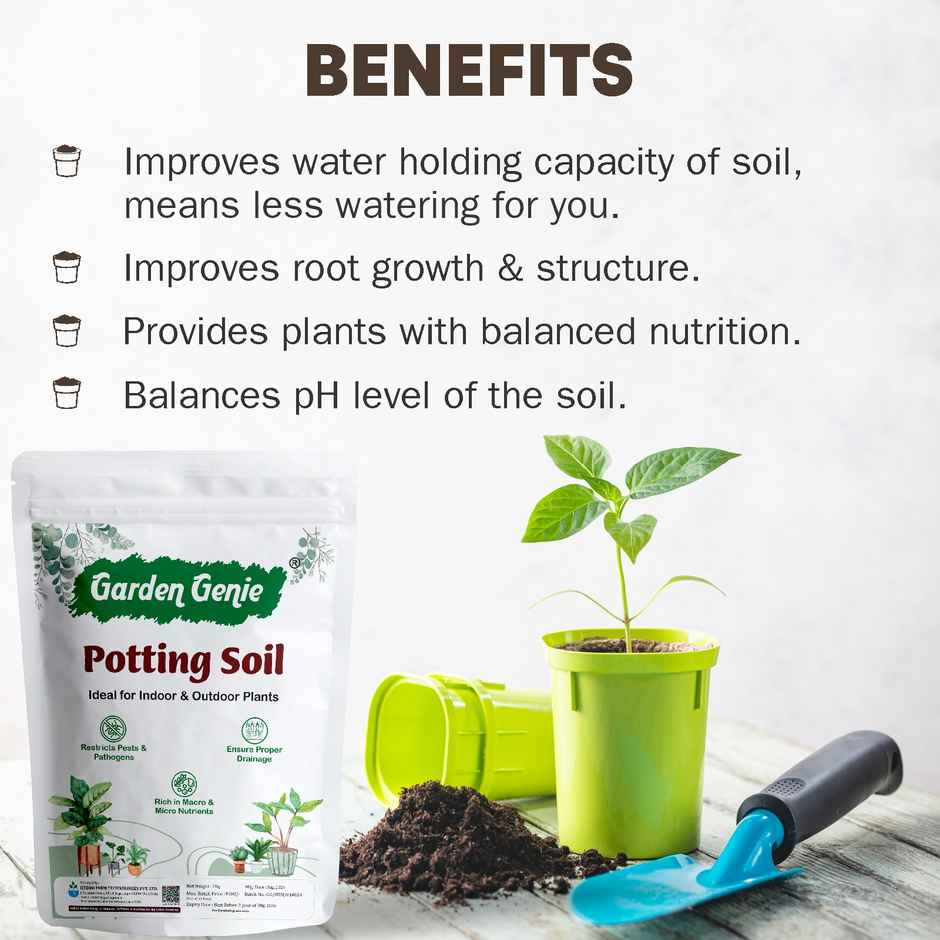Garden Genie Potting Soil Mix | Organic Soil-less Potting Mix Gardening Soil for Plant Pots