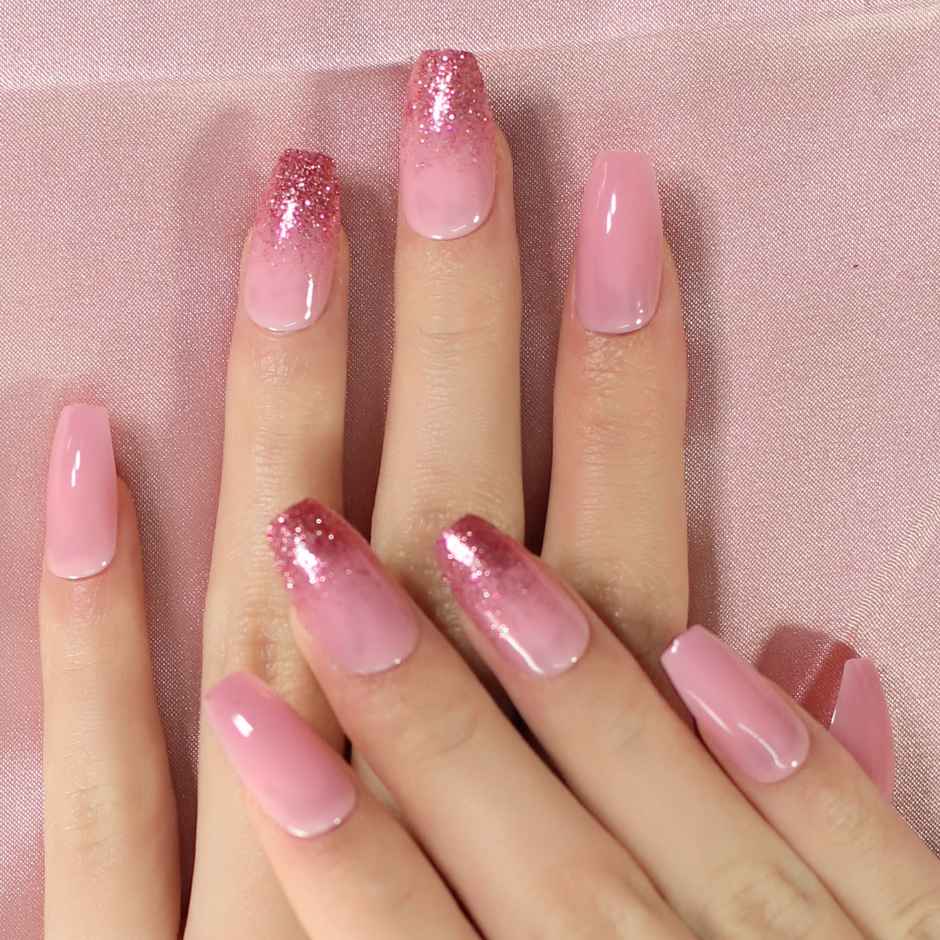 Gush Beauty Nailed It Reusable Luxury Press On Nails | Long Coffin | Weekend | Pink