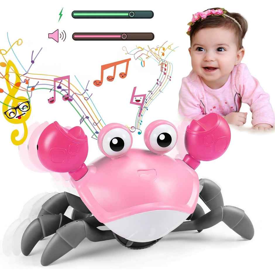 Kidology Crawling Crab Baby Musical Kids Toy with Led Lights & Rechargeable Battery - Assorted