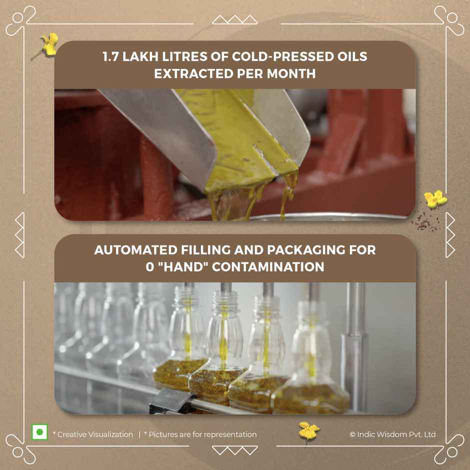 Indic Wisdom Cold Pressed Mustard Oil | Pure & Unrefined Sarson Oil