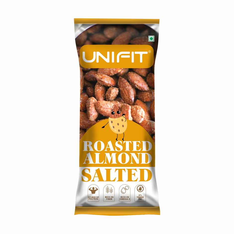 Unifit Salted Almonds | Crunchy Roasted Snack | Protein & Fibre Rich