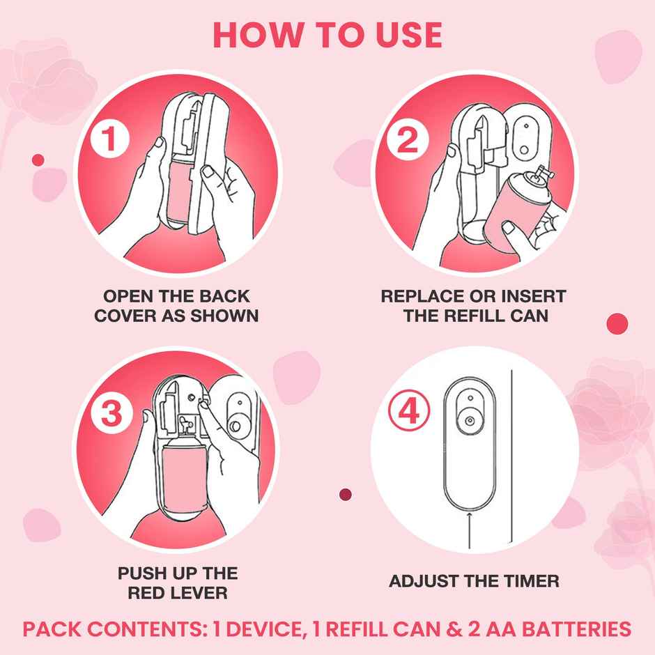 Godrej Aer Matic Petal Crush Pink Automatic Room Freshener | Machine + Refill