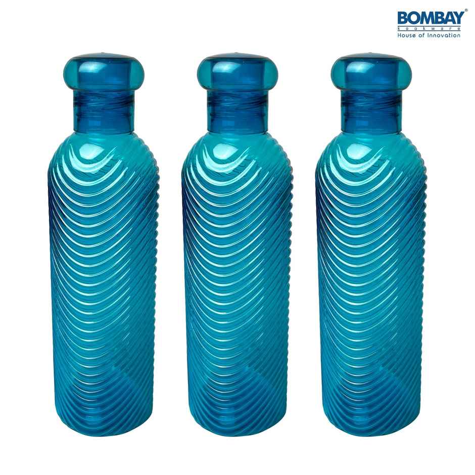 H2O BPA-free Plastic Water Bottle | Set of 3 pcs | Each 1000 ml | Blue