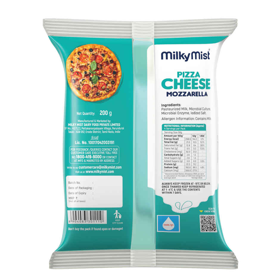 Milky Mist Mozzarella Diced Pizza Cheese