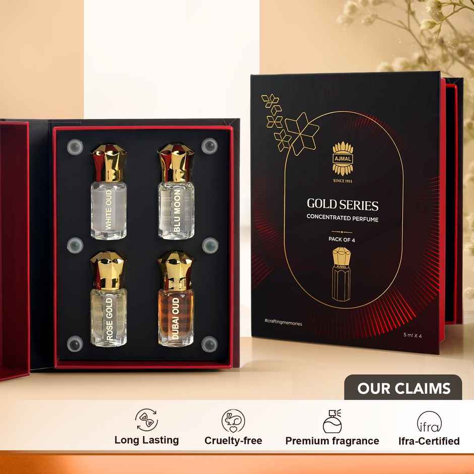 Ajmal Gold Series Attar Perfume Gift Set For Men & Women