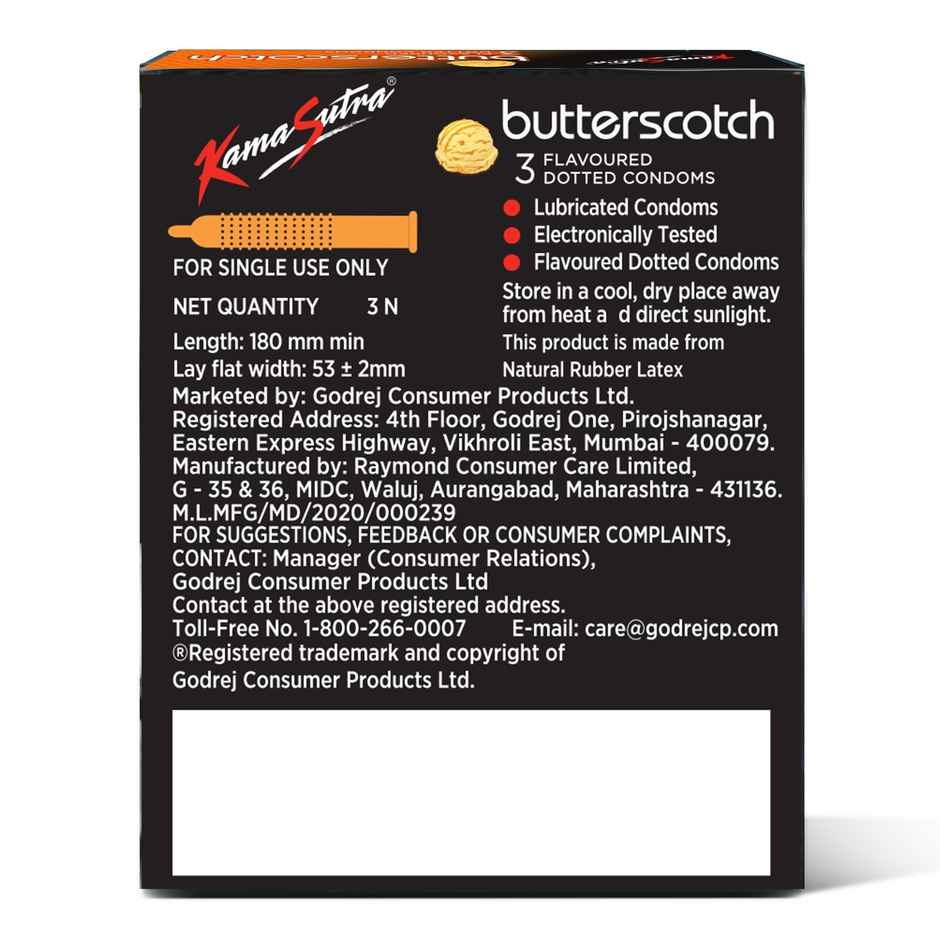 KamaSutra Butterscotch Condoms For Men | Comfortable & Reliable