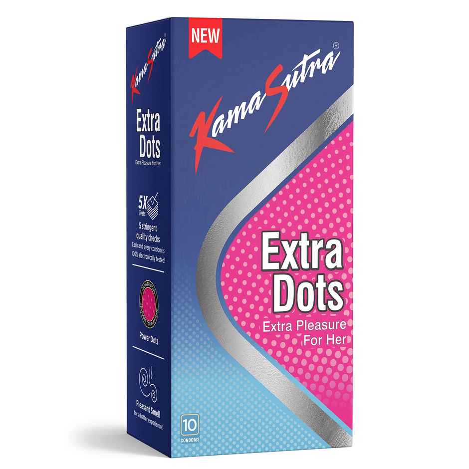 Kamasutra Extra Dotted Condoms for Men - 10 Count