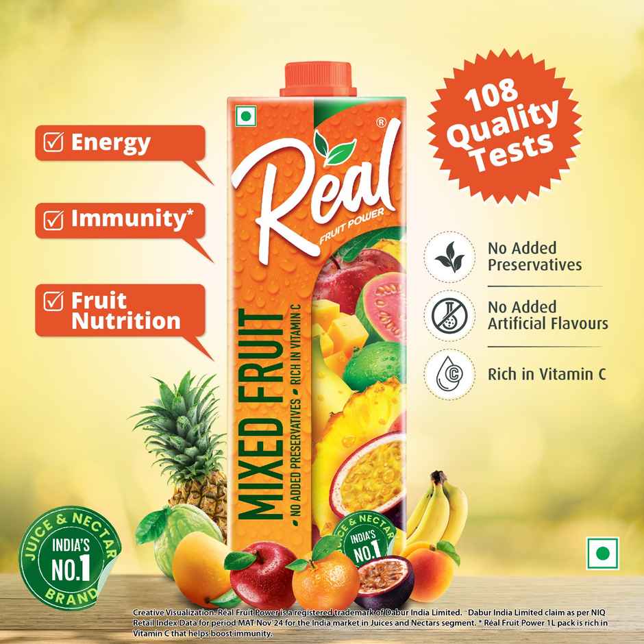 Dabur Real Mixed Fruit Juice | Fruity & Convenient