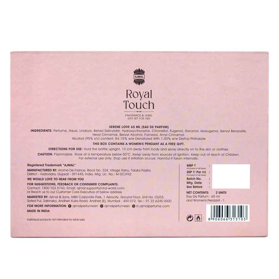 Ajmal Royal Touch Perfume Jewellery Gift Set for Her | 65 ml