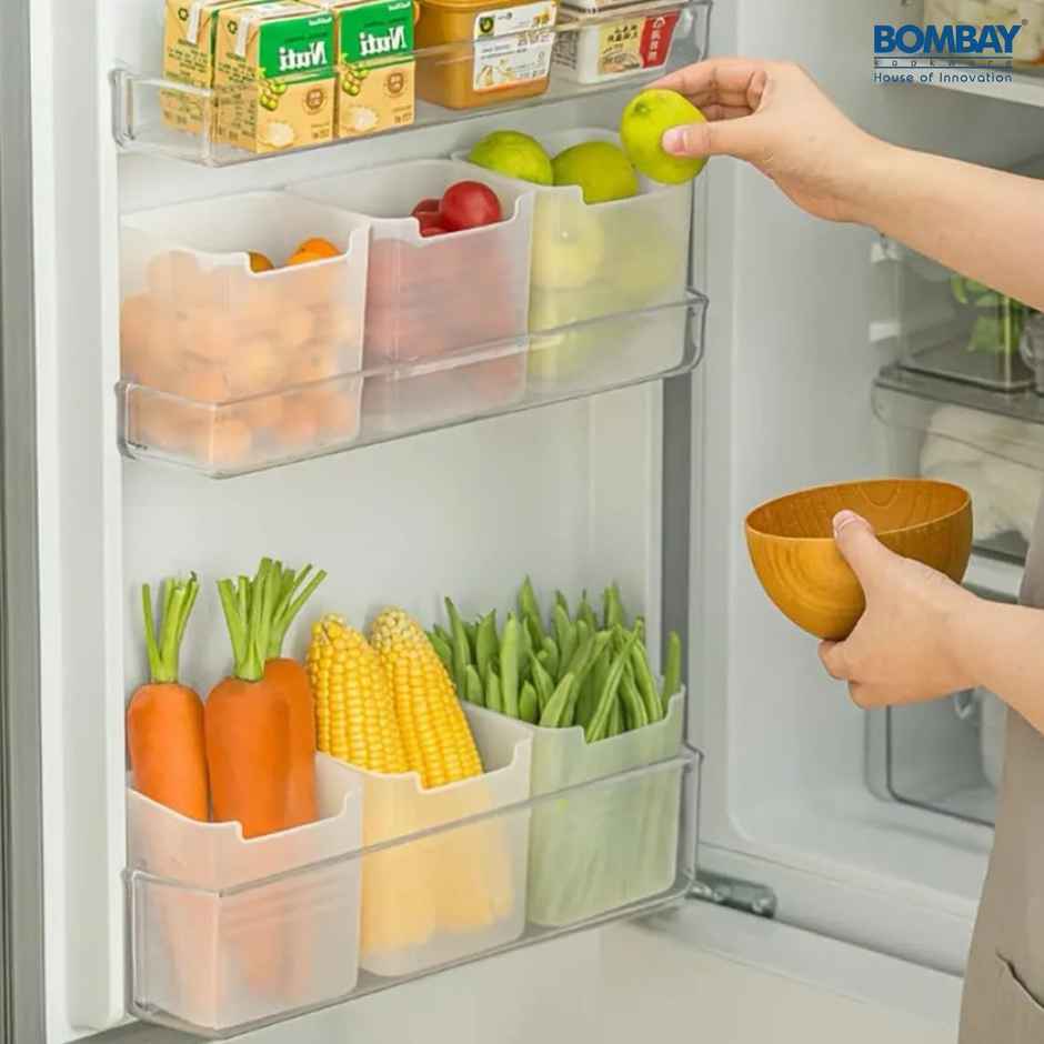 6 fridge Storage Boxes | Containers for Refrigerator | Side Door Organizer for Fruits
