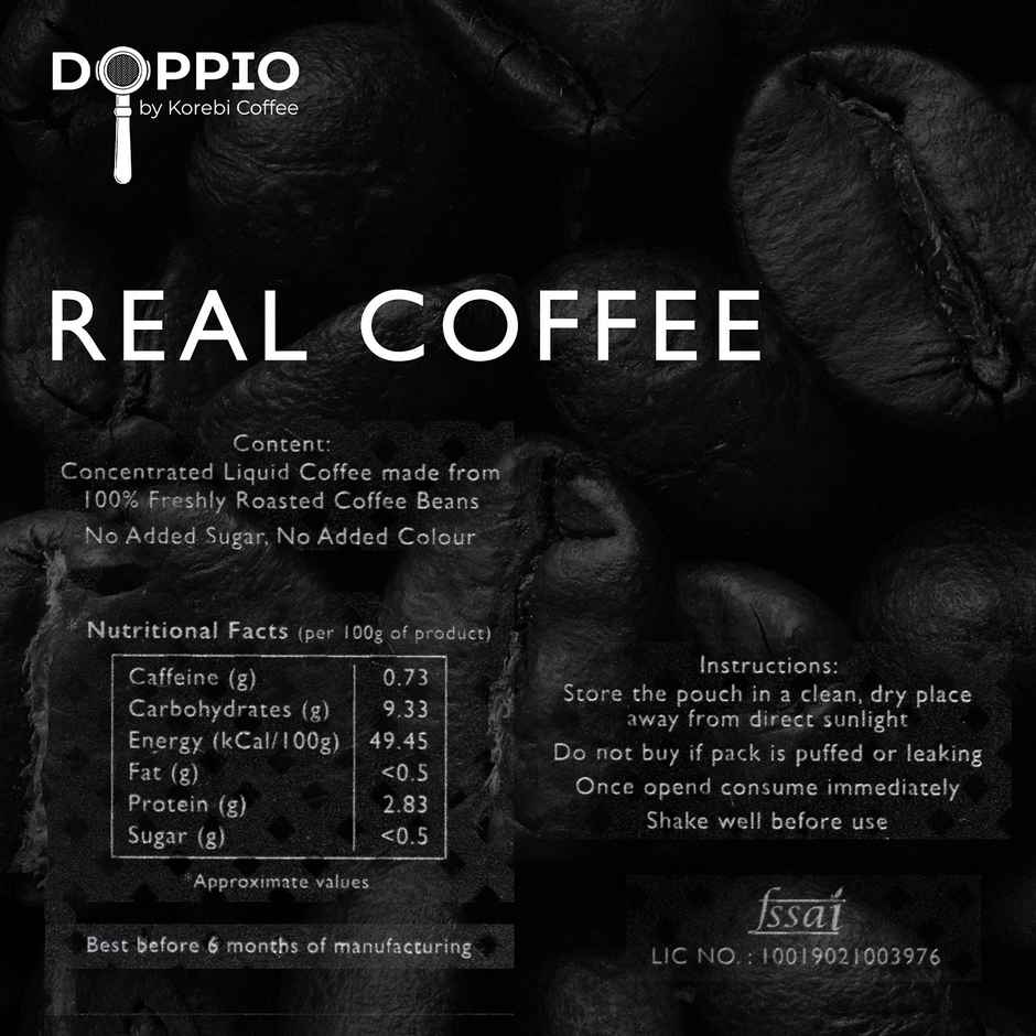 Doppio By Korebi Coffee French Vanilla-Artisan Instant Liquid Coffee Concentrate|5-Pack|20 ml Each