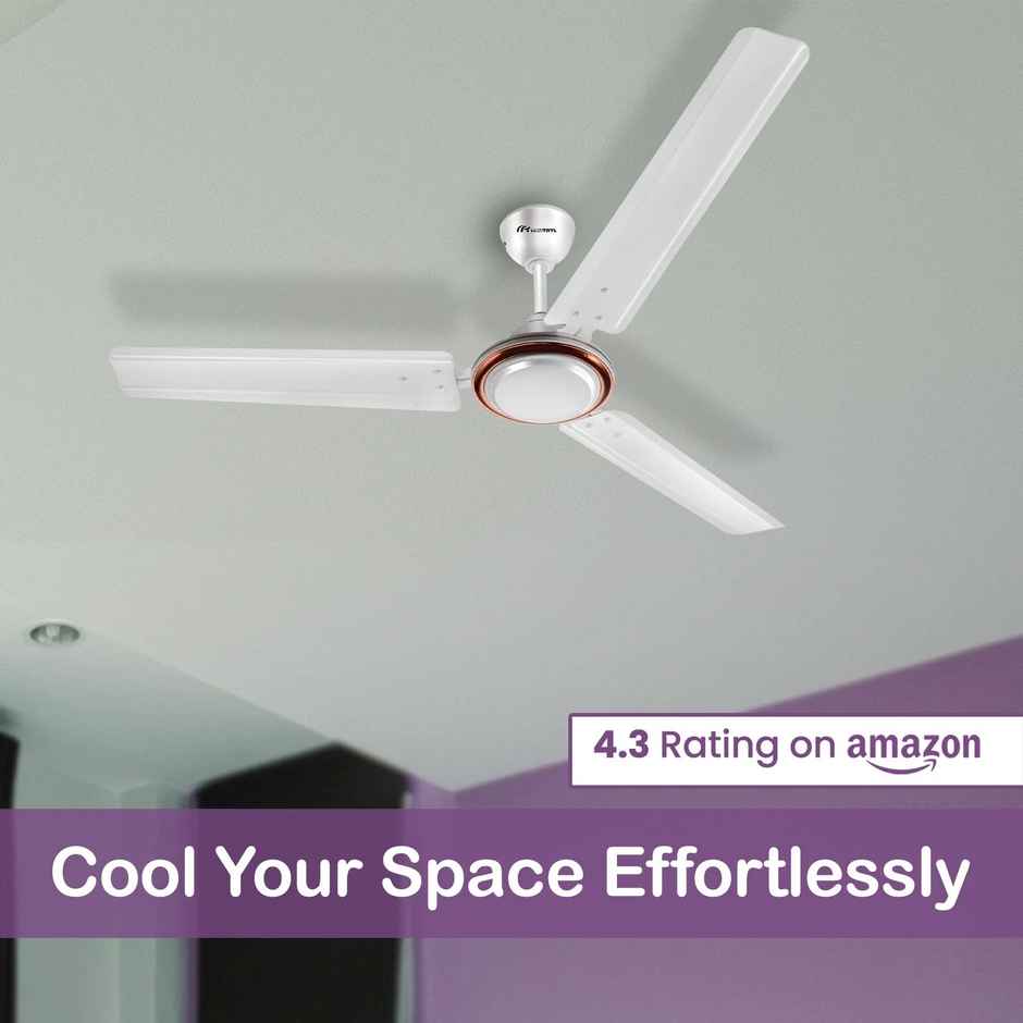truTRTL Smart Ceiling Fan, 1200mm/48 inch, 3 Blades,High-Speed, Energy Saving, Durable & Stylish - White