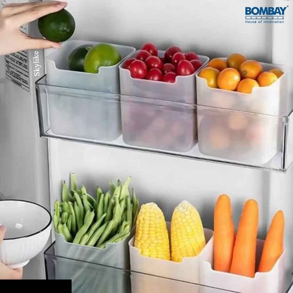 6 fridge Storage Boxes | Containers for Refrigerator | Side Door Organizer for Fruits