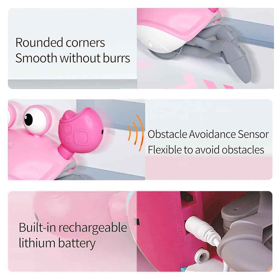 Kidology Crawling Crab Baby Musical Kids Toy with Led Lights & Rechargeable Battery - Assorted