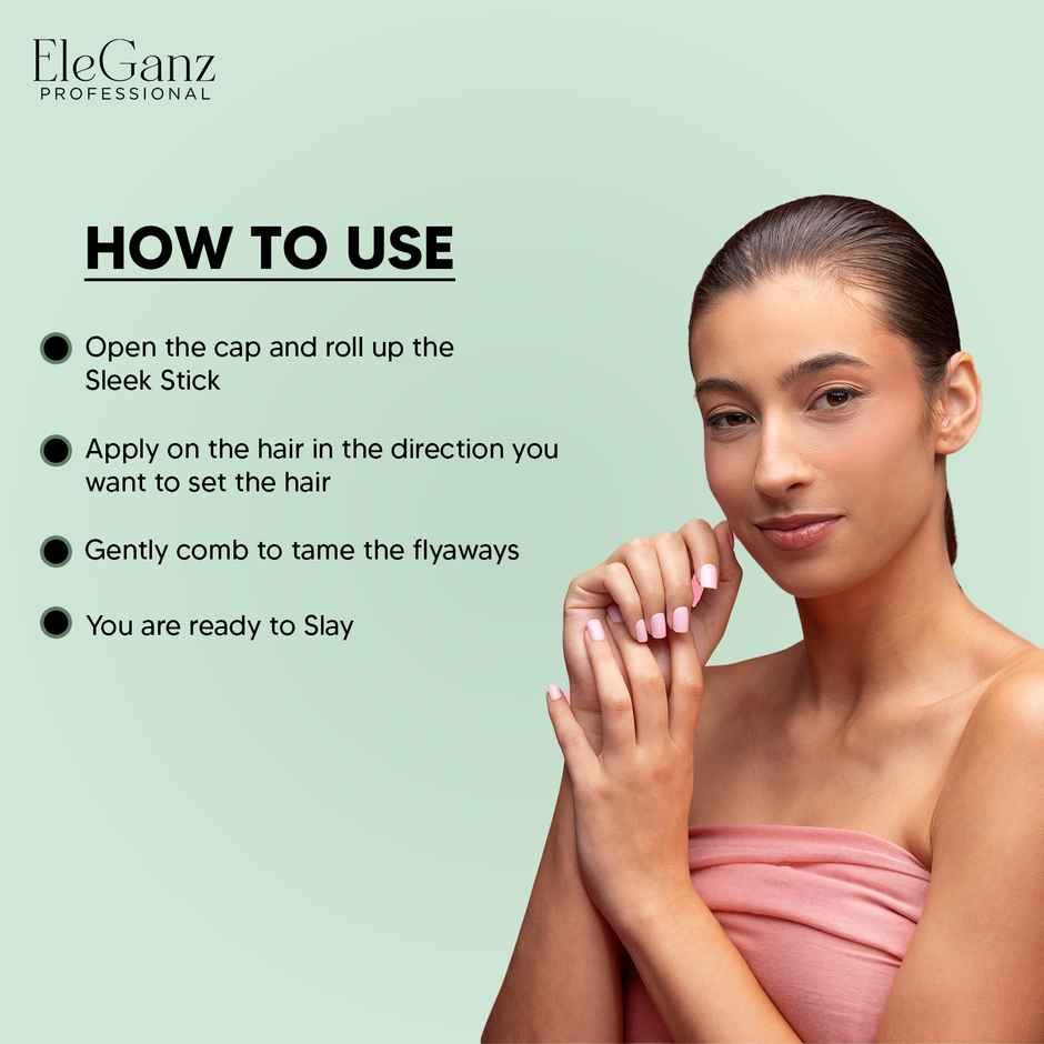 EleGanz Professional Sleek Stick | Hair Wax Stick | High Shine | Sets Flyaways | Non Sticky