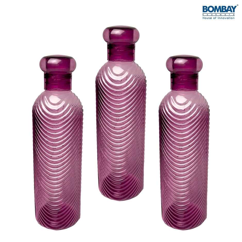 H2O BPA-free Plastic Water Bottle | Set of 3 pcs | Each 1000 ml | Purple