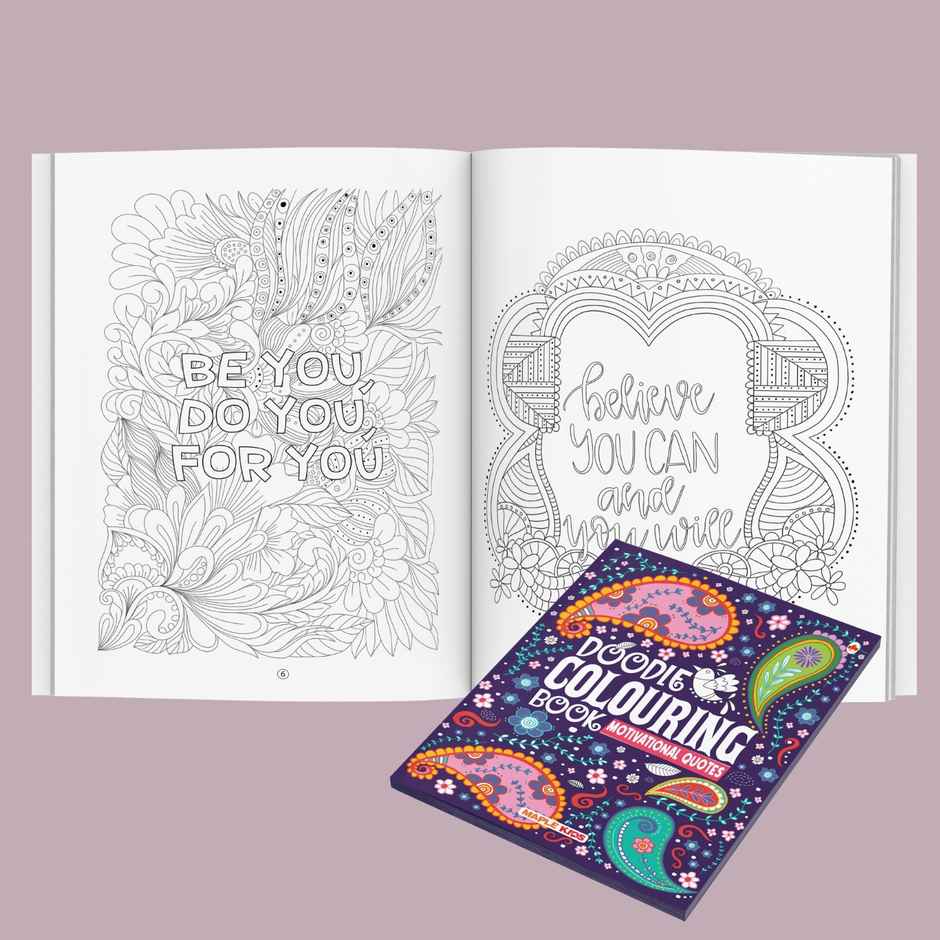 Doodle Colouring Book for Kids | Motivational Quotes | Age 4+ | Colouring Activity Book