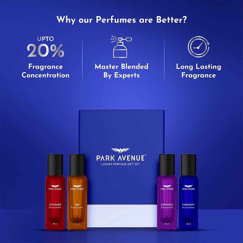 Park Avenue Luxury Perfume Gift Set For Men Euphoria Conquer Harmony & Oud Perfume