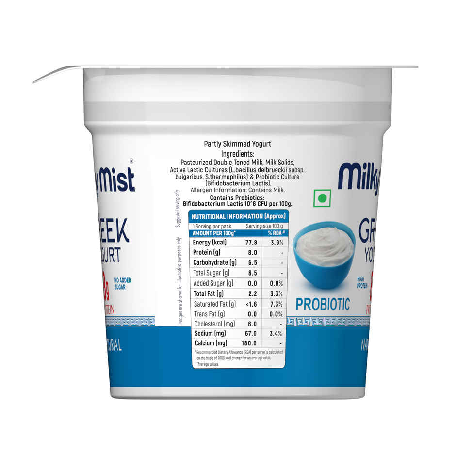 Milky Mist Greek Yogurt (100g) & Hello Tempayy 40G Protein Tempeh Crumbles | Szechuan | Heat & Add (200g) Combo
