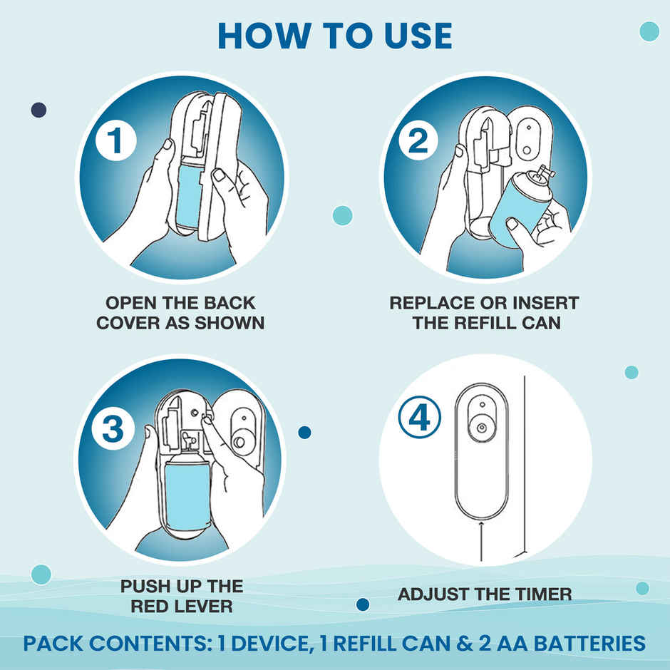 Godrej Aer Matic Cool Surf Blue Automatic Room Fresheners | Kit (Machine + 1 Refill)