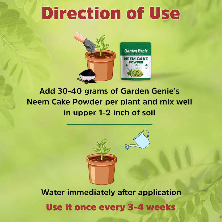 Garden Genie Neem Cake Powder Fertilizer | Neem Powder Manure for Plant Care from Pests