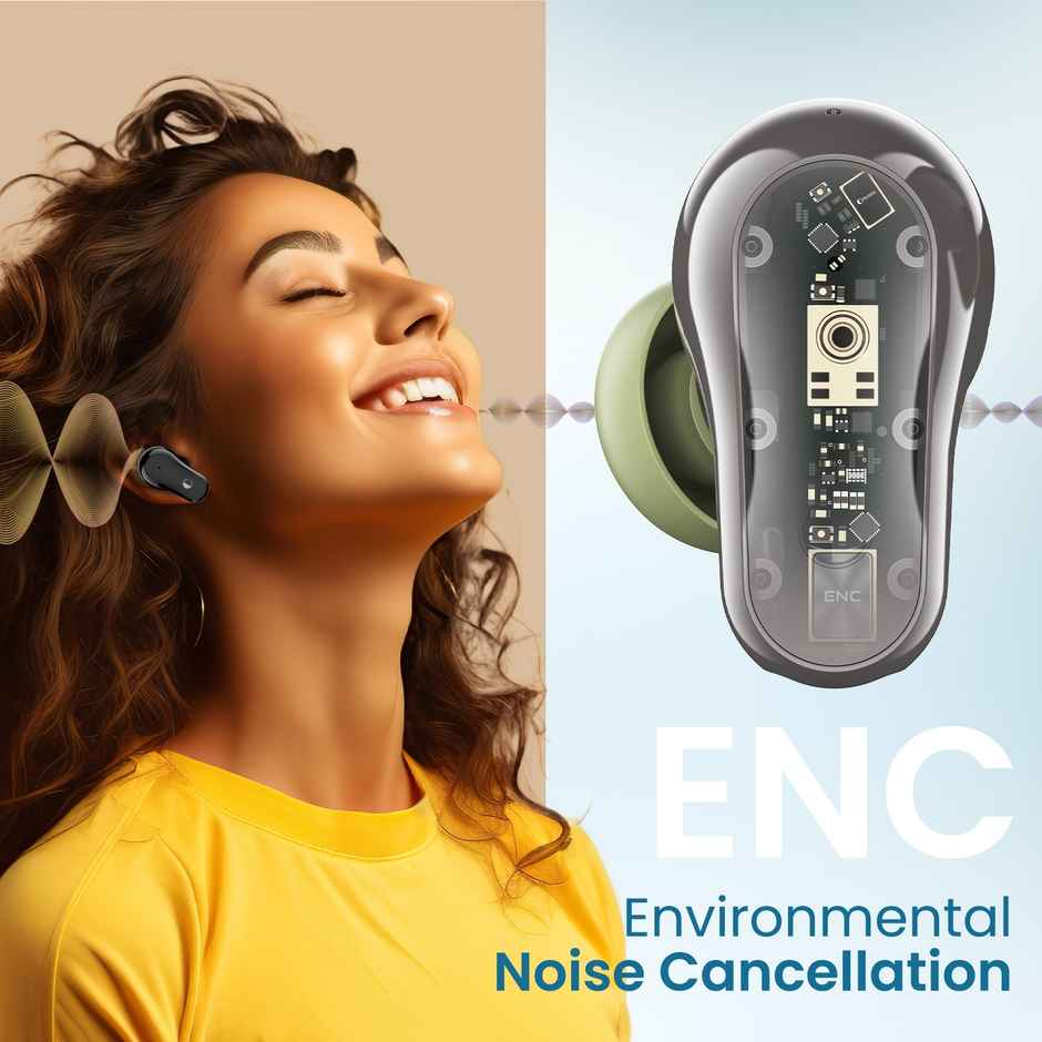 Cellecor Bropods C109 TWS With 60 Hrs Playtime ENC 50ms Low Latency Fast Charging - Type-c - Green