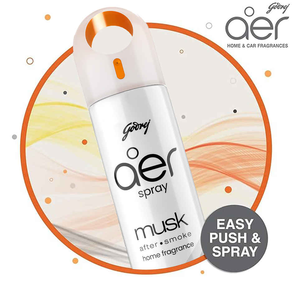 Godrej Aer Room Freshener Spray - Musk After Smoke(220ml) & Godrej Aer Room Freshener Spray - Fresh Lush Green(240ml) Combo