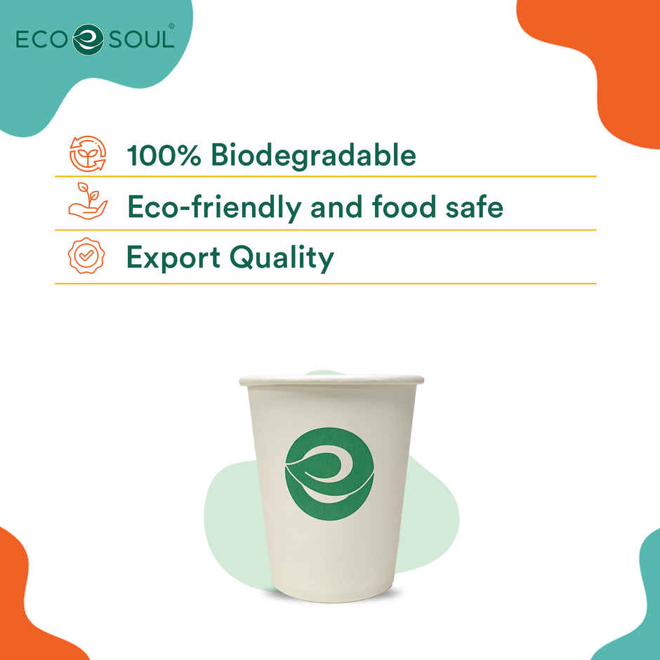 Disposable Cup Glass | 350 ml | 10 Count | Eco Soul