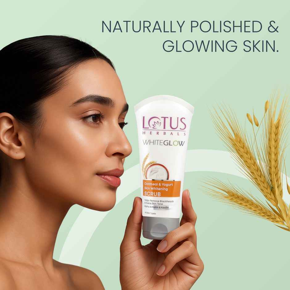 Lotus Herbals Whiteglow Oatmeal & Yogurt Skin Whitening & Brightening Scrub