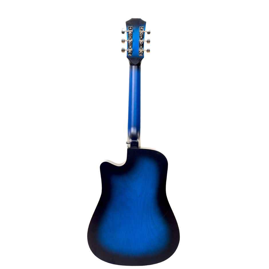 Medellin 38 Inch Blue Acoustic Guitar, Premium Wood, with Free Learning Course and 3 Picks