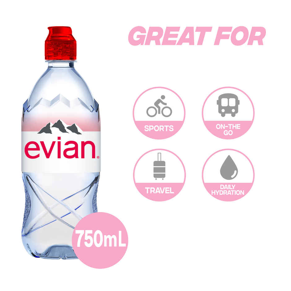 EVIAN Natural Mineral Water Sports Cap