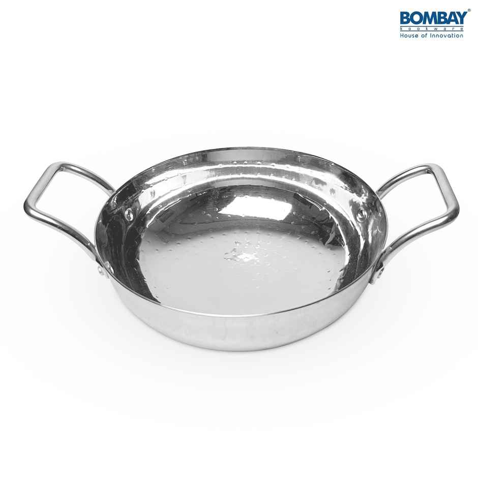 Bombay Kookware Stainless Steel Hammered Kadai 23 Cm