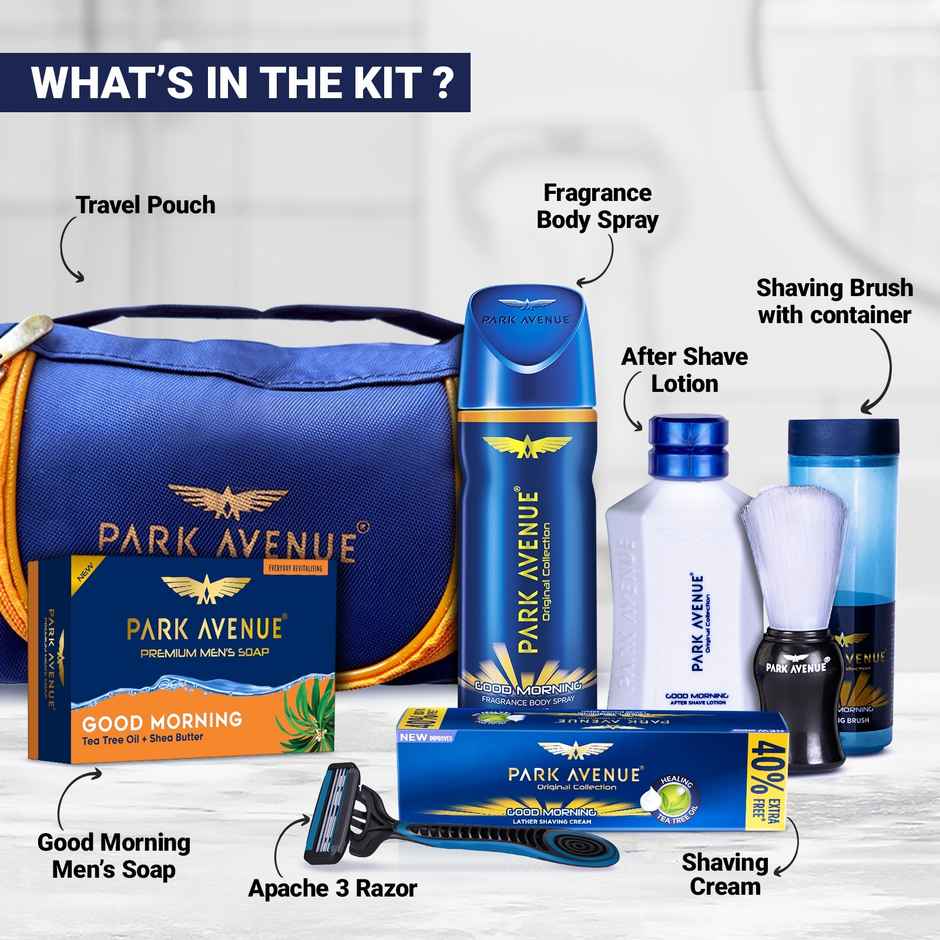 Park Avenue Good Morning 7in1 Premium Grooming Kit Gift For Men