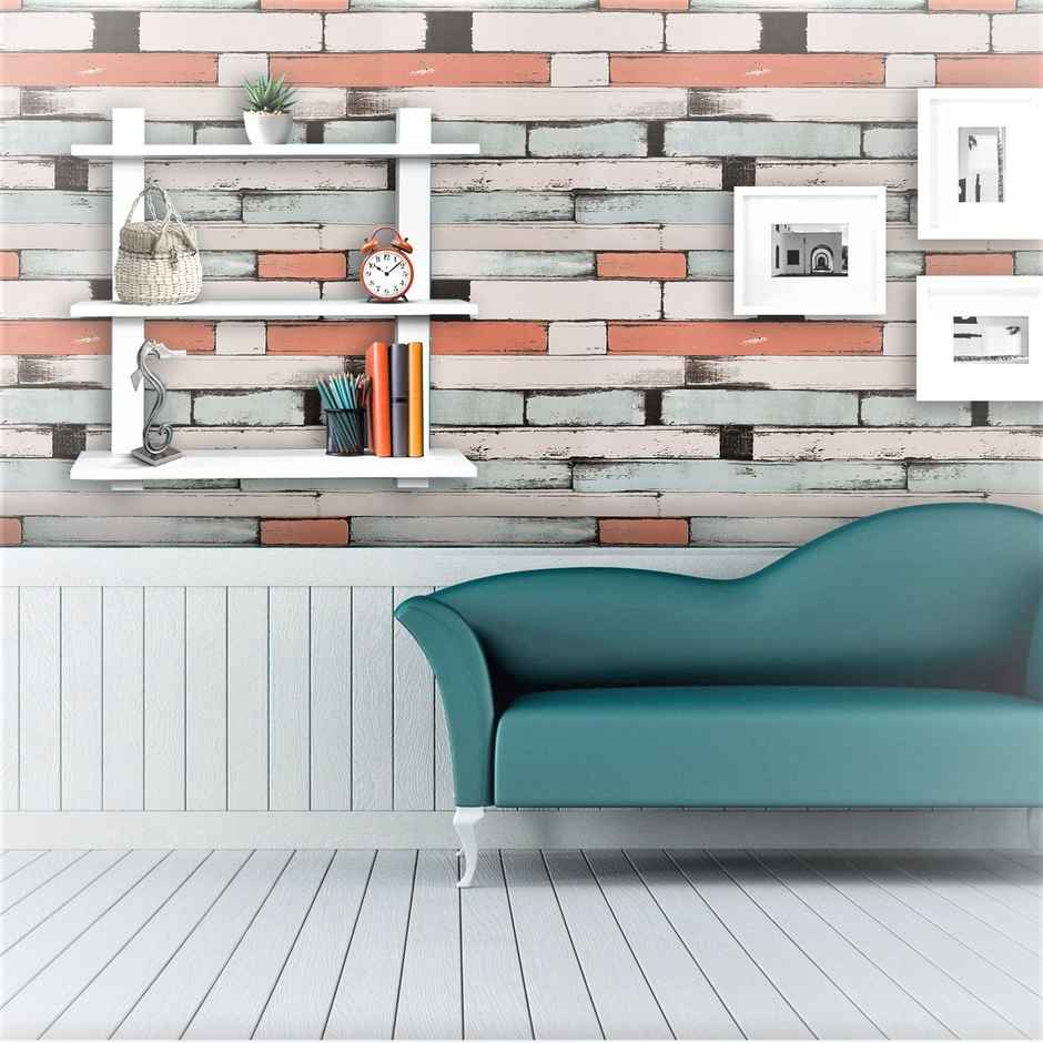 Wollzo 500 Cm Colorful Bricks Self Adhesive Sticker