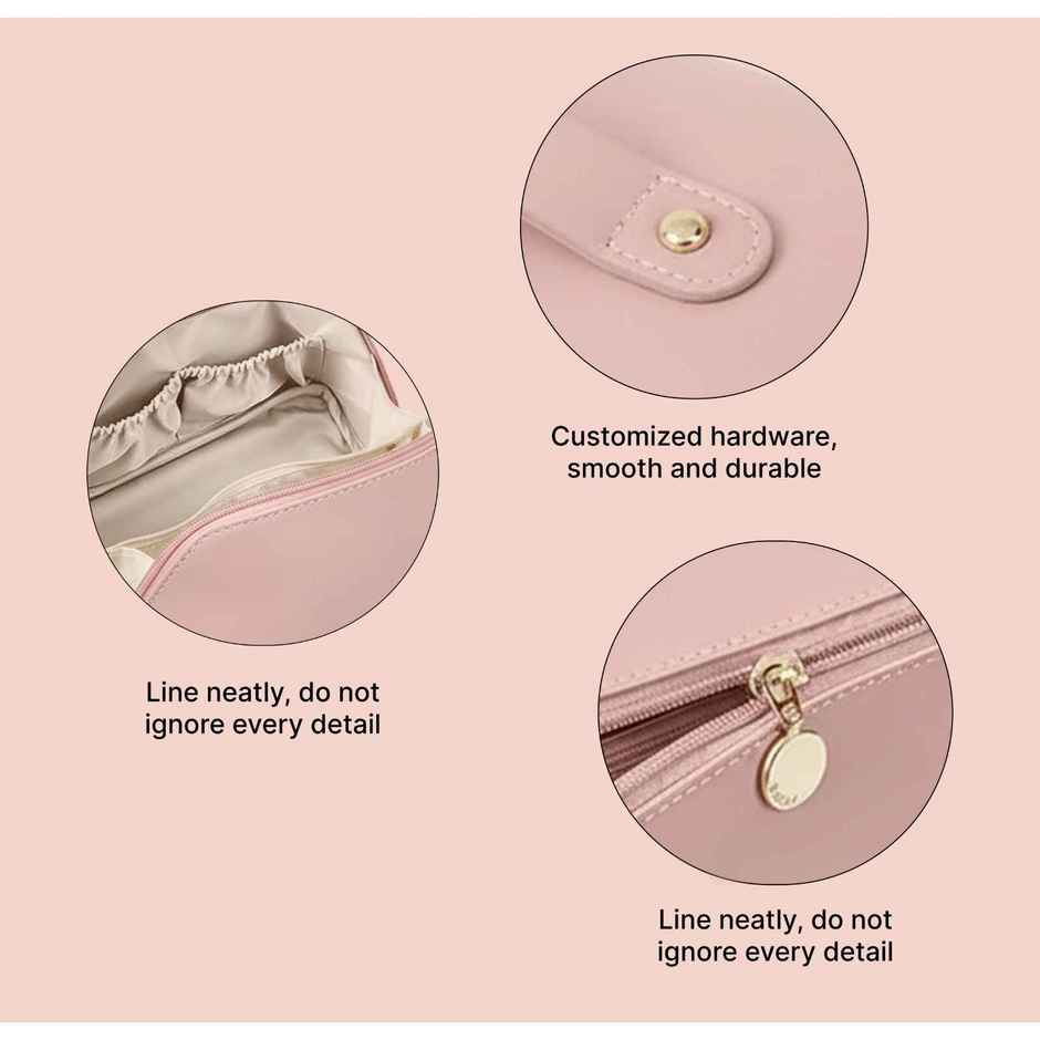 Lazer Travel Cosmetic Makeup Pouches for Women Travel Organizer Bag | Pink